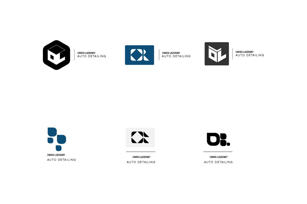 Auto detailing business logos designed by ByteBee