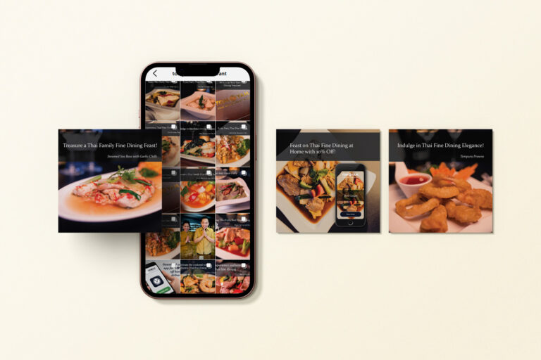 Social media posts featuring Tom Yam soup, highlighting flavours, ingredients, and restaurant promotions
